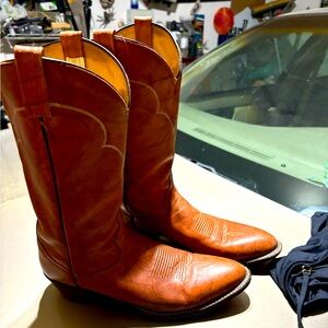 TONY LAMA 5084 USA DISTRESSED BROWN USA VINTAGE WESTERN COWBOY BOOTS Size 12.5